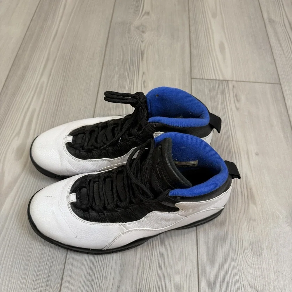 Air Jordan 10 / Mens 9.5 Retro 2018 Orlando Black White‎ Royal Lace Up 310805
